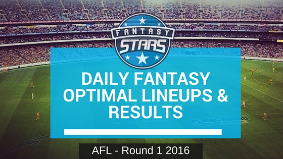 AFL Daily Fantasy Results – Round 1 2016