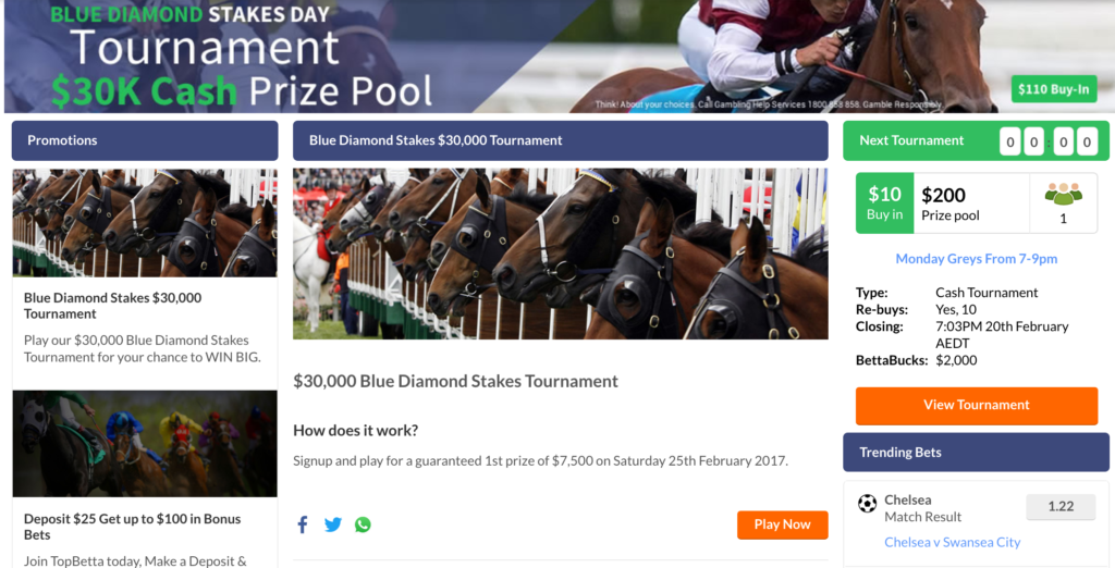 TopBetta $30,000 Blue Diamond Stakes Tournament